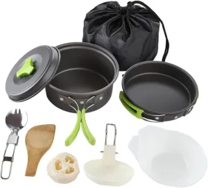 -in-one Camping Stoves Cookware Tote Utensils Set Compact for Hiking Outdoor Cooking and Home Use