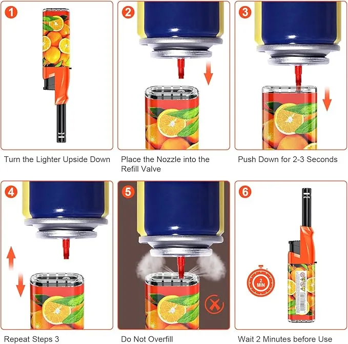 10 Pack Candle Lighter Butane Refillable Lighter 1.5 Inch Extended Wand Soft Flame Multipurpose Lighter for BBQ Grill Fireplace Camping(No Prefilled)