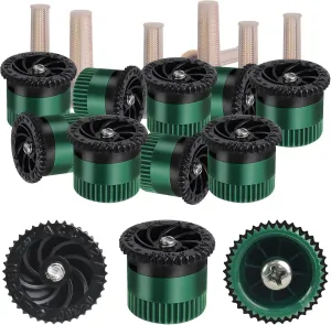 10 Pieces Variable Arc Nozzle, Sprinkler Heads Replacement Compatible With Pop Up Sprinklers Adjustable 0° - 360° Full Circle Pattern Spray Nozzle for Garden Lawn Irrigation (12AN)