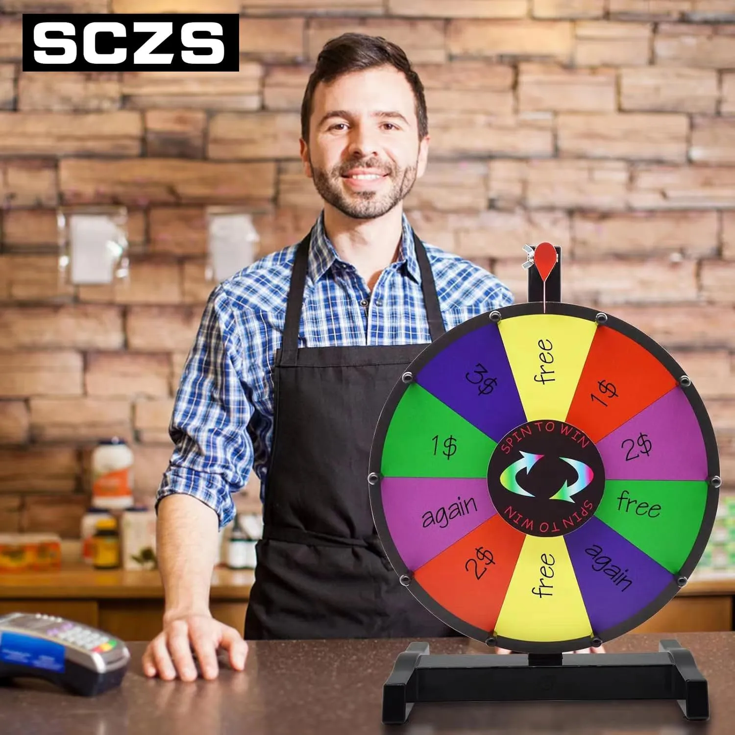 12 Inch Spinning Prize Wheel, Heavy Duty Base with 10 Slots Color Tabletop Spinner, Spin The Roulette Wheel for Carnival, Trade Show and Win Fortune Spin Games