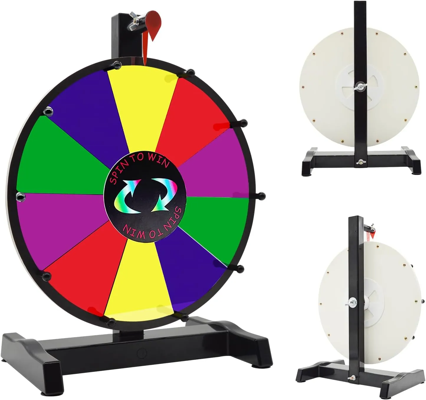 12 Inch Spinning Prize Wheel, Heavy Duty Base with 10 Slots Color Tabletop Spinner, Spin The Roulette Wheel for Carnival, Trade Show and Win Fortune Spin Games