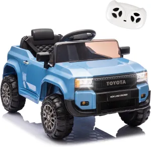 12V Kids Ride on Car for Ages 1-5, Electric Car W/Parent Remote Control,Licensed Toyota 4 Wheel Outdoor Suspension, Bluetooth/USB Music,LED Lights,70lbs Load Capacity(Blue)