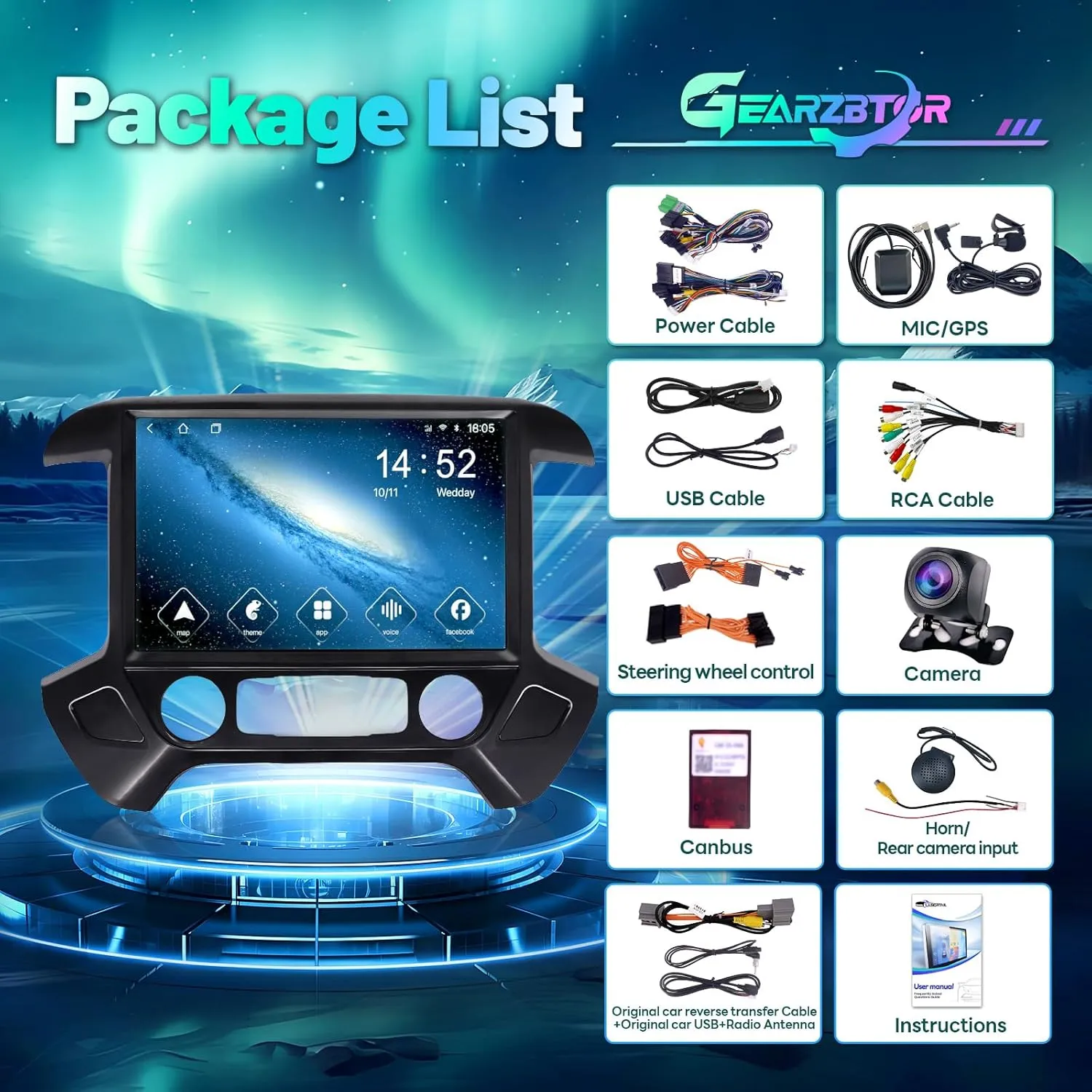 13.1" 8Core 8 128G Car Radio for Chevy Silverado GMC Sierra 2014-2018,5Ghz WiFi Android 12 IPS Touchscreen Silverado Radio with Carplay Android Auto BT DSP 48EQ Backup Camera Mic,Black