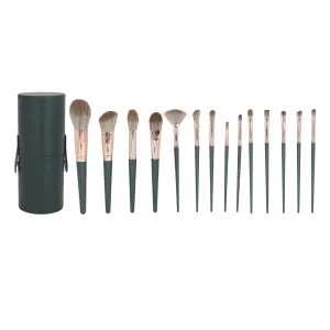 14pcs Makeup Brush Set with Storage Bucket, Soft Synthetic Blusher, Eyeshadow, Blush, Contour, and Powder Brushes, Beauty Tools for Women, Travel Makeup Kit