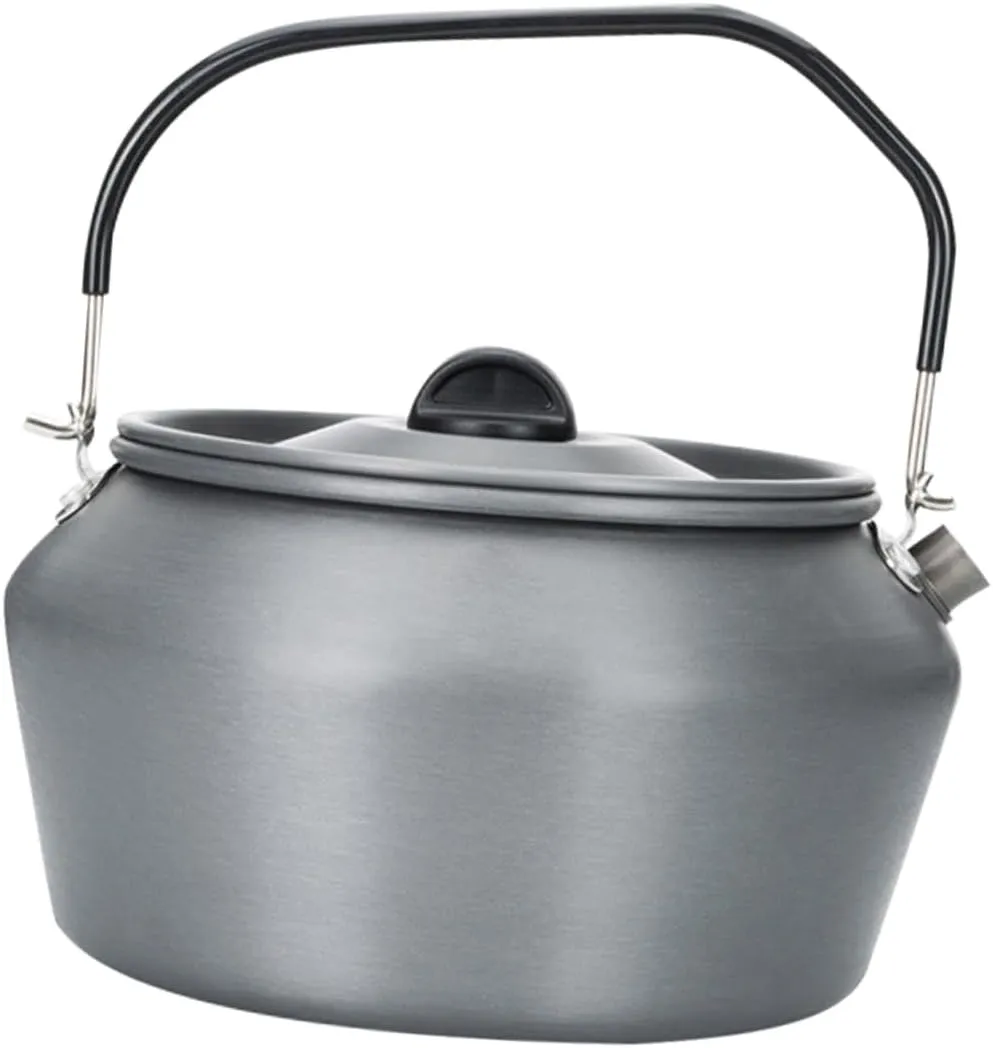1pc Outdoor Portable Camping Kettle Capacity Teakettle with Non Slip Heat Insulated Handle Quick Heat Conduction for Hiking Picnics and Travel