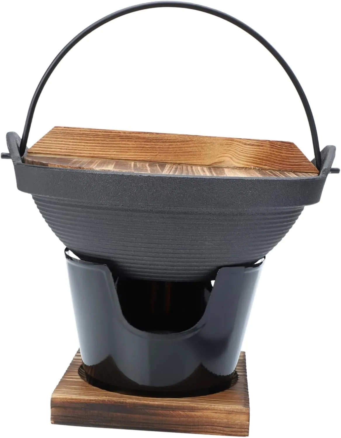 1set Japanese-style Cast Iron Sukiyaki Hot Pot High-temperature Soup Pot Sturdy Kitchen Pan for Cooking and Serving Delicious Meals