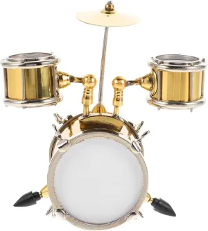1Set Mini Drum Decorative Miniature Jazz Drum Model for Dollhouse and Desktop Decor Workmanship Present for Music Lovers for Bookcase and Music