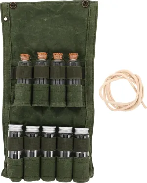 1set Outdoor Camping Seasoning Bottle Set Portable Glass Spice Jars with Canvas Storage Bag for and Organization Essential Spice Container BBQ and Picnics