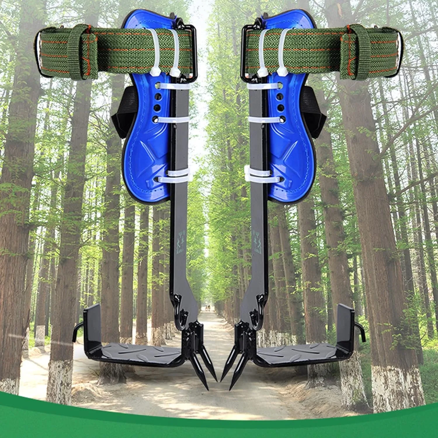 2 Gears Tree Climbing Gear Adjustable Shoes Tool Sturdy Harness Kit Device Palm Spikes Gears Steel Claw Camping Equipment