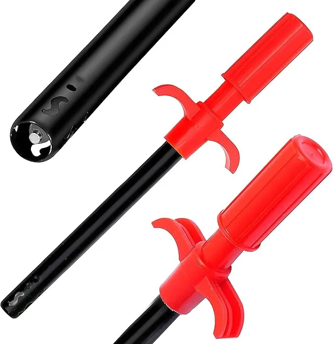 2 Pack Easy Grip Metal Regular Gas Lighters for Gas Stoves, Restaurants & Kitchen Use - Red and Black
