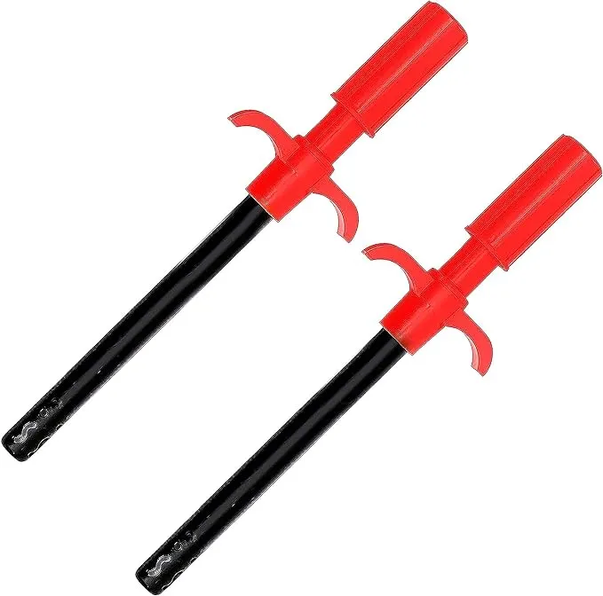 2 Pack Easy Grip Metal Regular Gas Lighters for Gas Stoves, Restaurants & Kitchen Use - Red and Black
