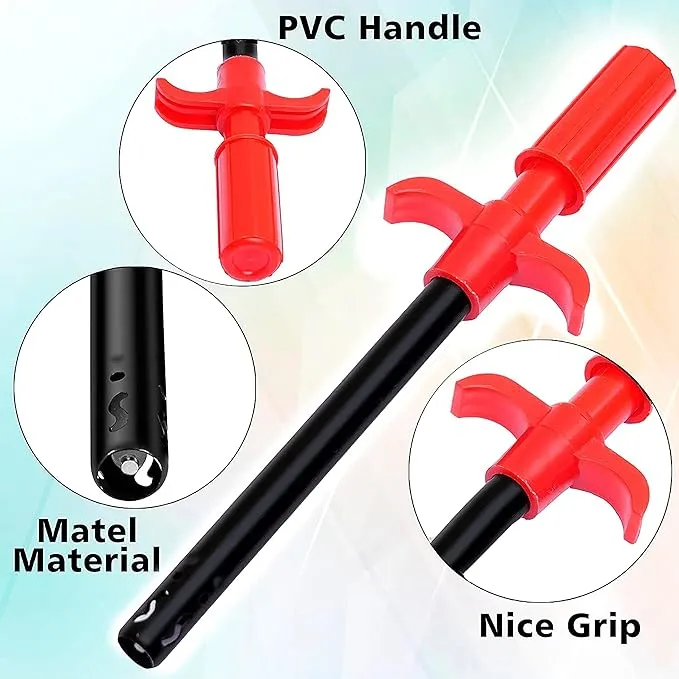 2 Pack Easy Grip Metal Regular Gas Lighters for Gas Stoves, Restaurants & Kitchen Use - Red and Black