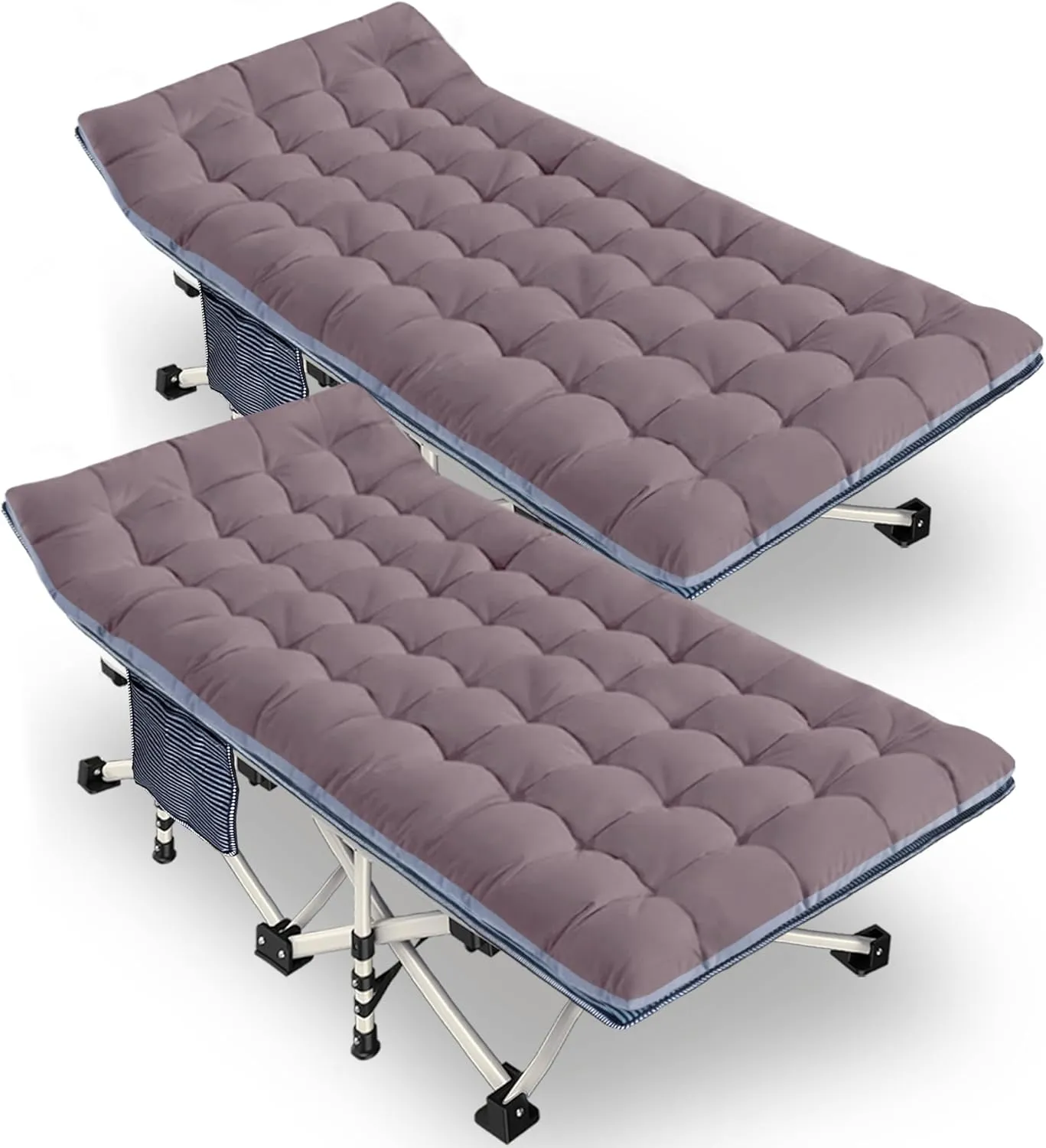 2 Pack XXL Cot 79" L x 32" W x 18" H Camping Cot with Mattress Comfortable Sleeping cots for Adults with Carry Bag Extra Large Cots for Camping Bed Folding Cot Heavy Duty for Home Outdoor Indoor