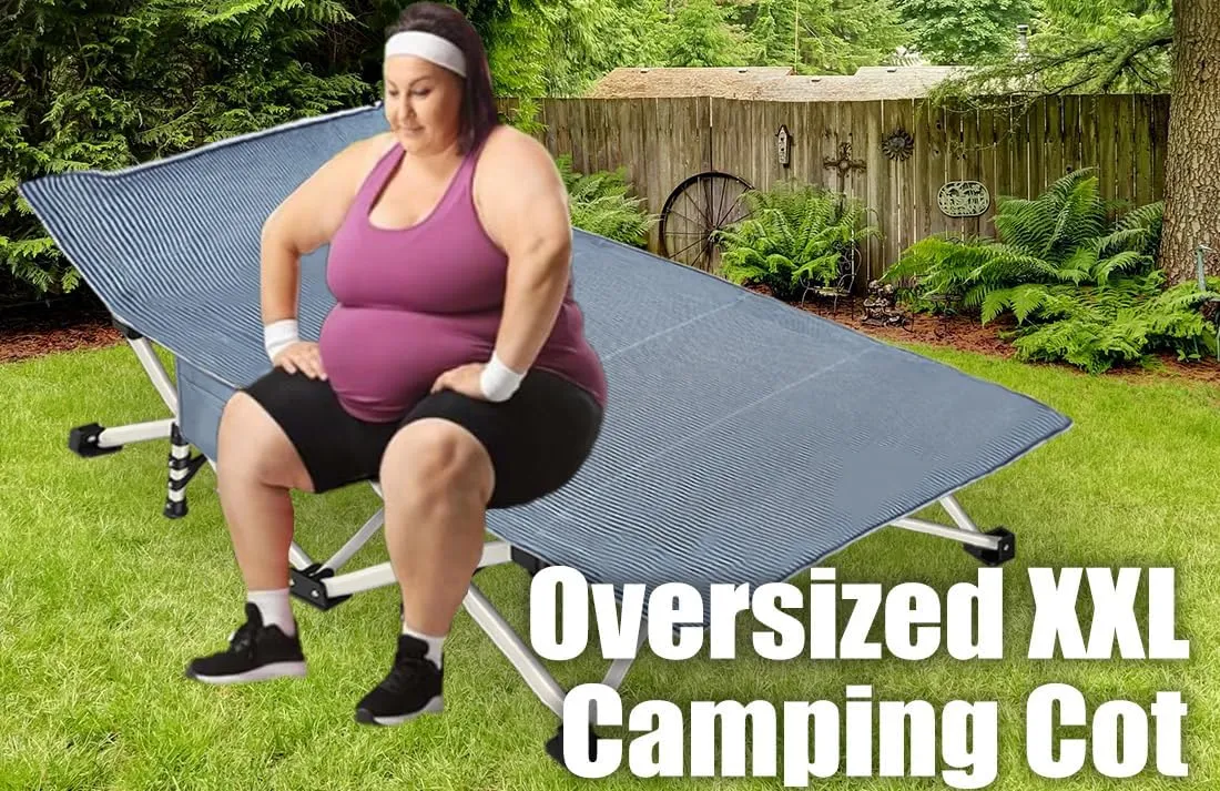 2 Pack XXL Cot 79" L x 32" W x 18" H Camping Cot with Mattress Comfortable Sleeping cots for Adults with Carry Bag Extra Large Cots for Camping Bed Folding Cot Heavy Duty for Home Outdoor Indoor