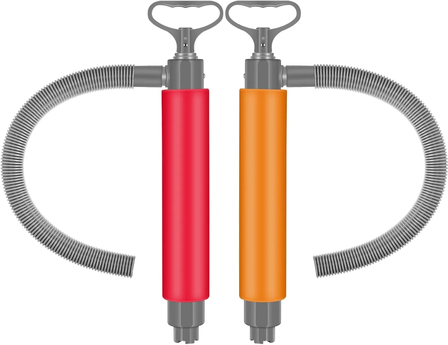 2 Pcs Bilge Pump Manual Hand Water Pump Portable Boat Accessories Removal Bilge Pump Kit Water Pumps with Reversible Hose for Boats Kayaks Canoes Sailboat, Red Orange