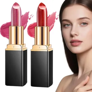 2 Pcs Glitter Lipstick, 2025 Lipsticks for Women, Lip Gloss Glitter Lipstick Waterproof, Shimmer Metallic Long Lasting Lipsticks for Daily Party Makeup (4# 5#)