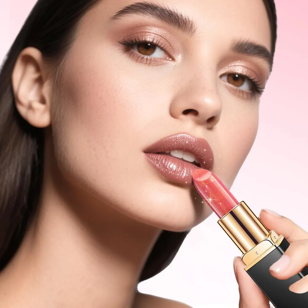 2 Pcs Glitter Lipstick, 2025 Lipsticks for Women, Lip Gloss Glitter Lipstick Waterproof, Shimmer Metallic Long Lasting Lipsticks for Daily Party Makeup (4# 5#)