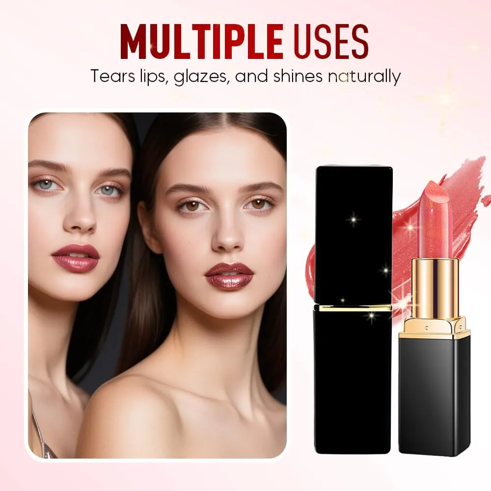 2 Pcs Glitter Lipstick, 2025 Lipsticks for Women, Lip Gloss Glitter Lipstick Waterproof, Shimmer Metallic Long Lasting Lipsticks for Daily Party Makeup (4# 5#)