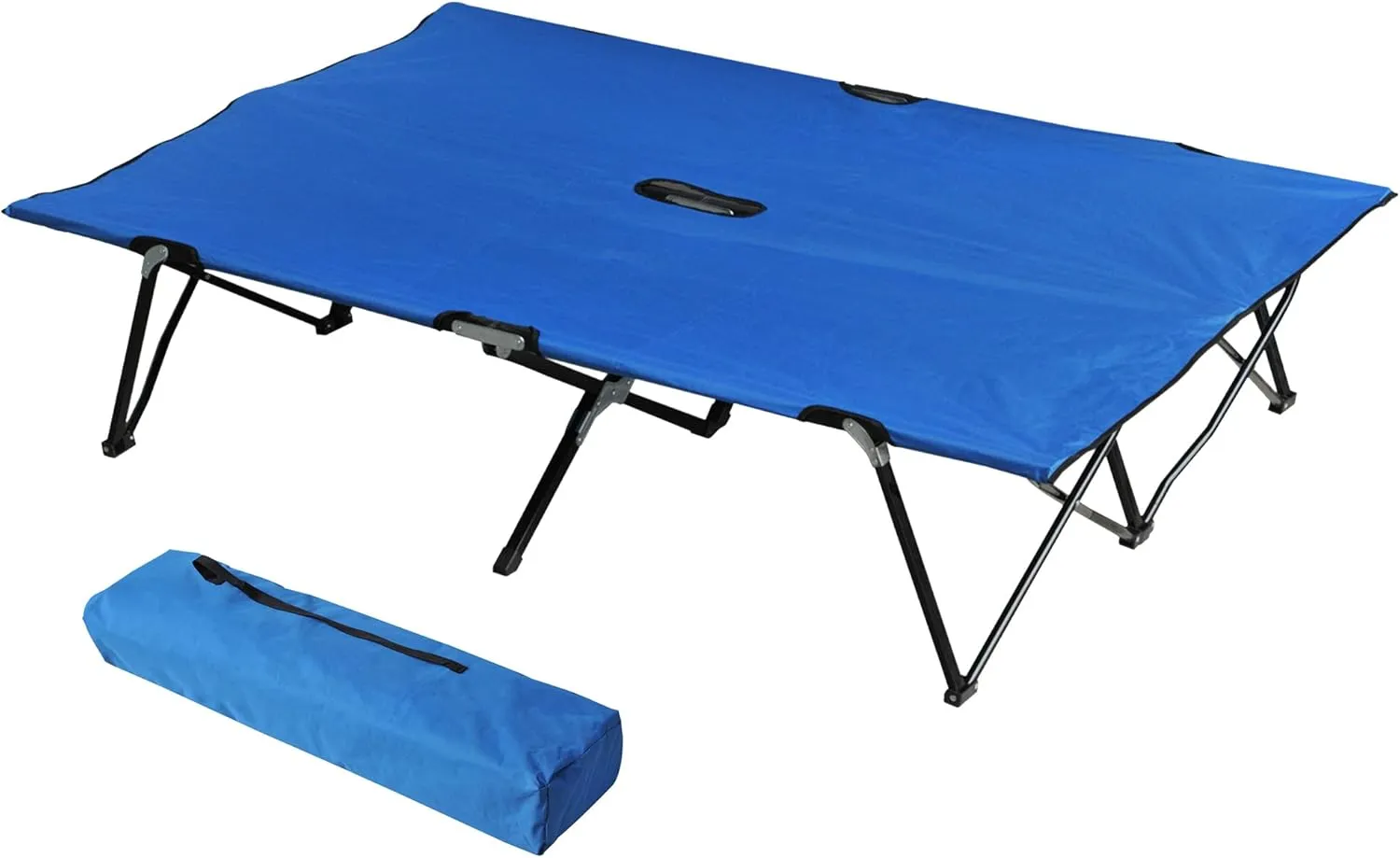 2 Person Folding Camping Cot, Elevated Camping Bed for Adults