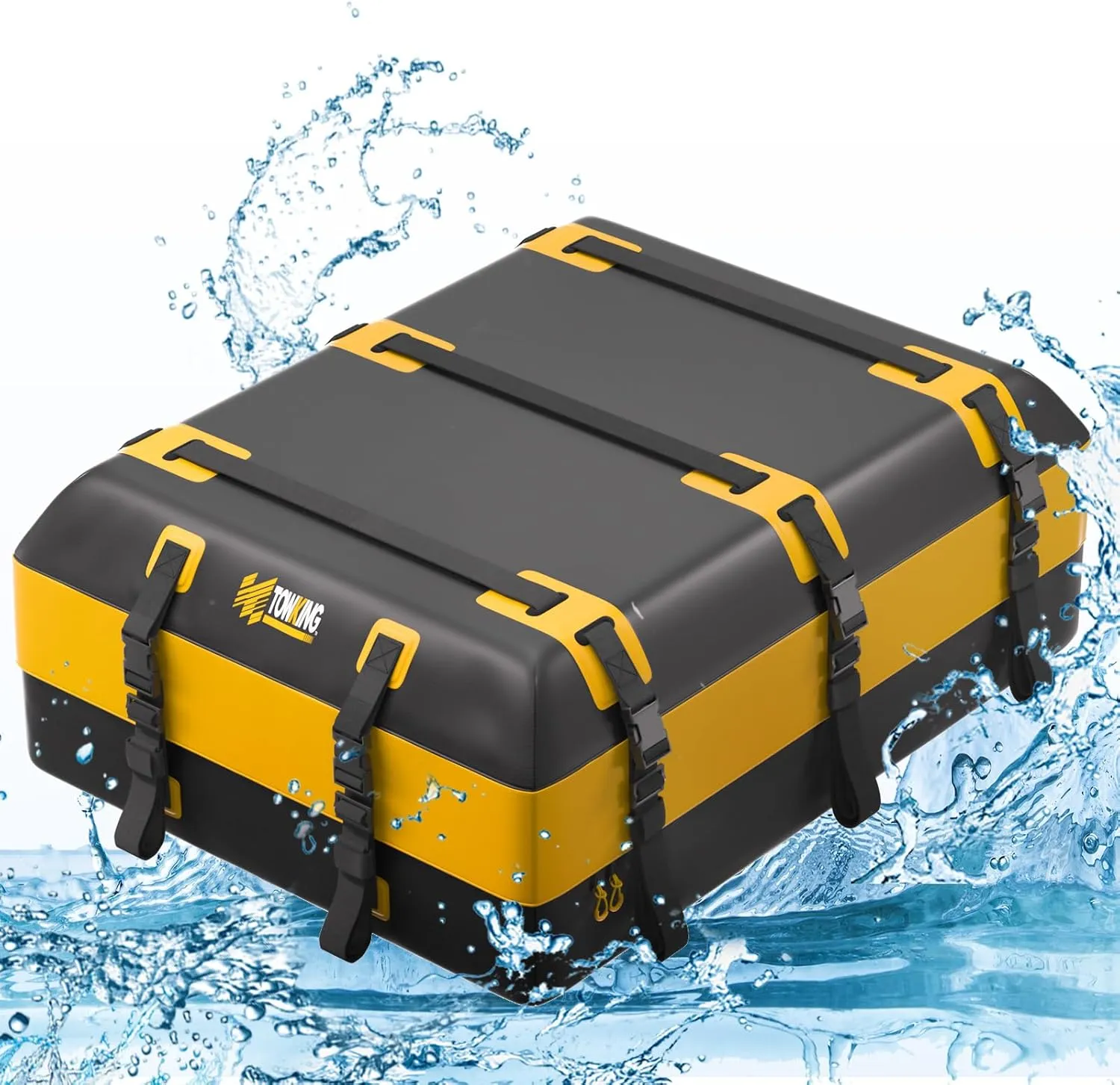 21 Cubic Feet Car Rooftop Cargo Carrier with Double Waterproof Zippers, Waterproof Roof Bag for All Vehicle with/Without Racks, Yellow