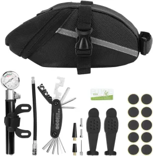 22Pcs set 22 in 1 Bicycles Mountain Bike Repair Multi Tool Kit Set Bag Easy Carry for Emergency Aluminum Alloy Black