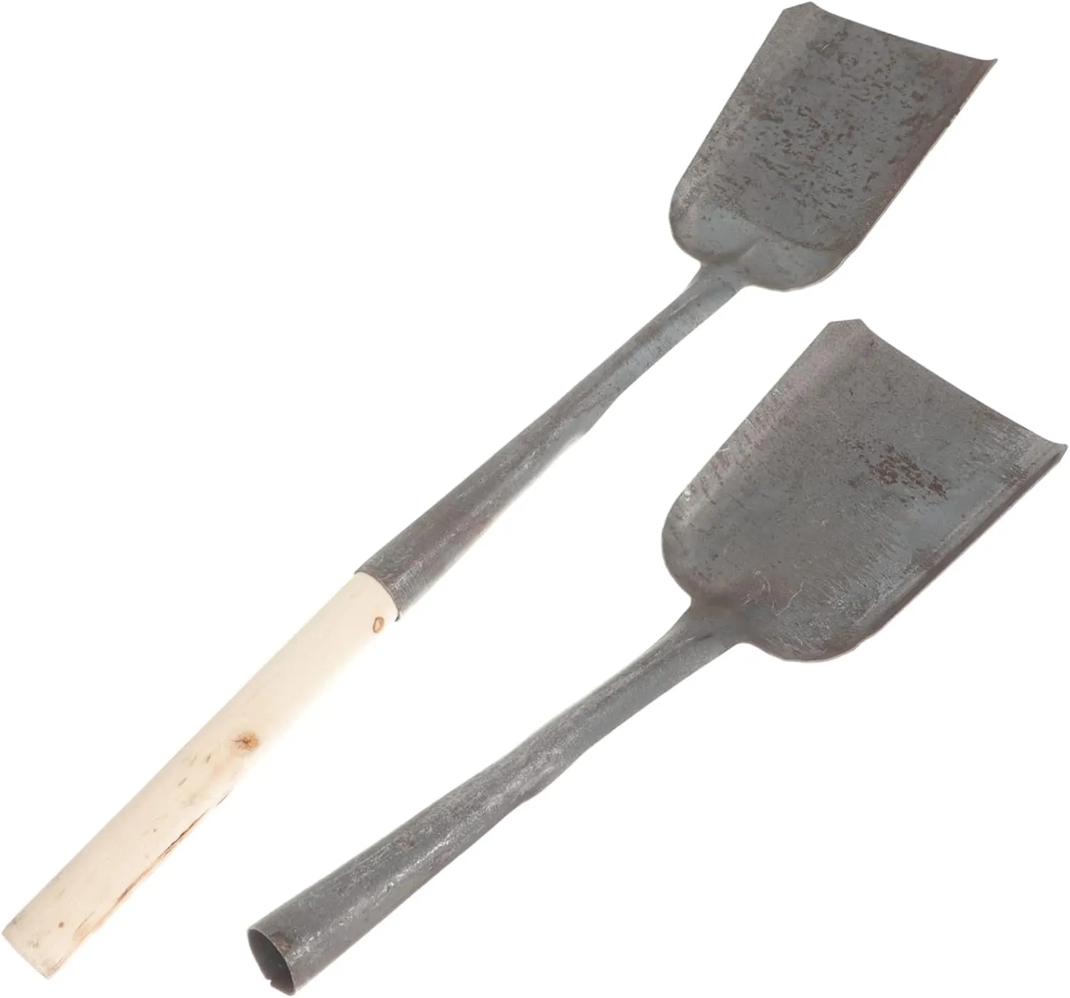 2pcs Big Scooper for Garden Ash Shovel Multi-Function Iron Shovel Wood Handle for Soil Scooping