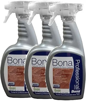 3 Pack Bona® Professional Series Natural Oil Floor Cleaner - 32oz Spray Bottle