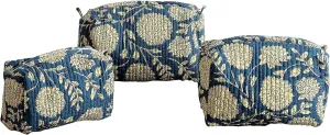 3 Pieces Block Printed Travel Organizer Kit Storage Bag for Women Makeup Bag Travel Cosmetic Bag (DESIGN 8)