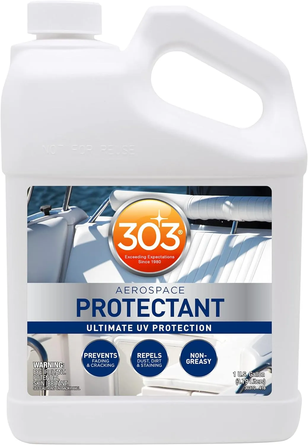 303 Products Marine Aerospace Protectant Spray – UV Protection, Repels Dust, Dirt, & Staining, Matte Finish, Restores Like-New Appearance, Outdoor Patio & Boat Cleaning Supplies 1 Gallon