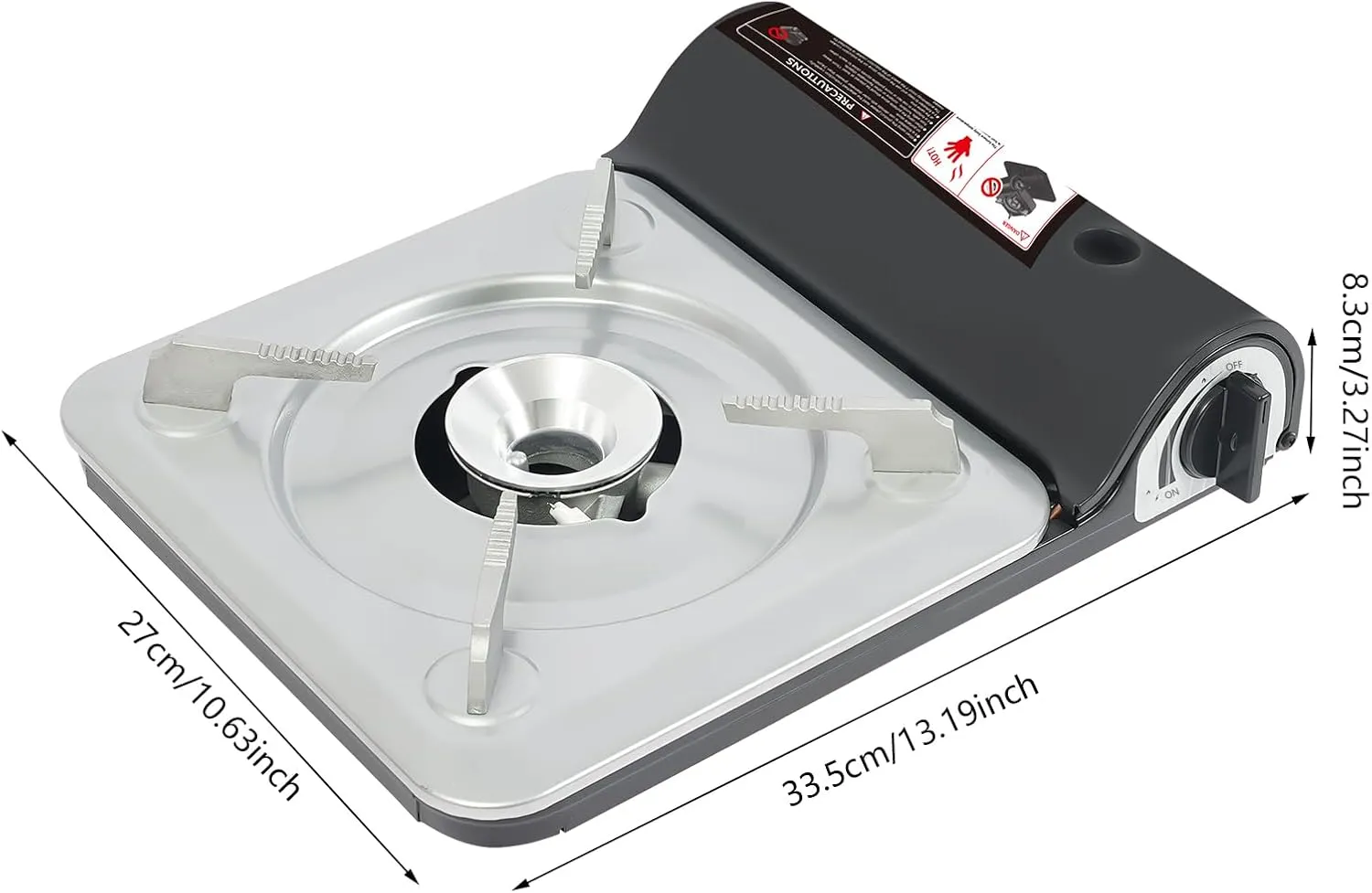 3500W Butane Camping Stove, Camping Stove with Portable Case, Portable Camping Stove, 1-Burner Butane Stove, BBQ Grill Butane Camping Stove for Camping Trips(Not Included Butane) (Silver  Black)