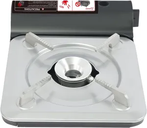 3500W Butane Camping Stove, Camping Stove with Portable Case, Portable Camping Stove, 1-Burner Butane Stove, BBQ Grill Butane Camping Stove for Camping Trips(Not Included Butane) (Silver  Black)