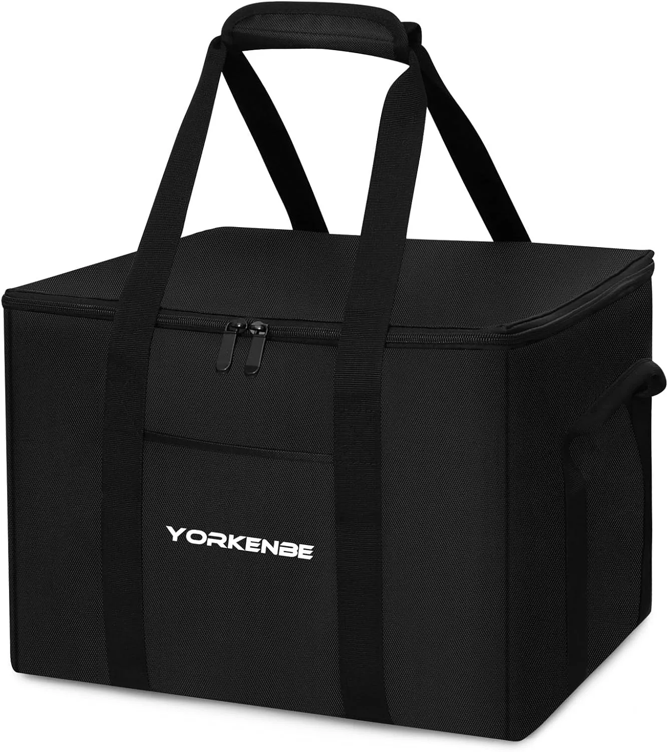 35L Camping Organizer, 1680D Heavy Duty Waterproof Camping Storage for Cooking Utensils and Cookware, with Hard Bottom and Zippered Lid for RV, Hiking