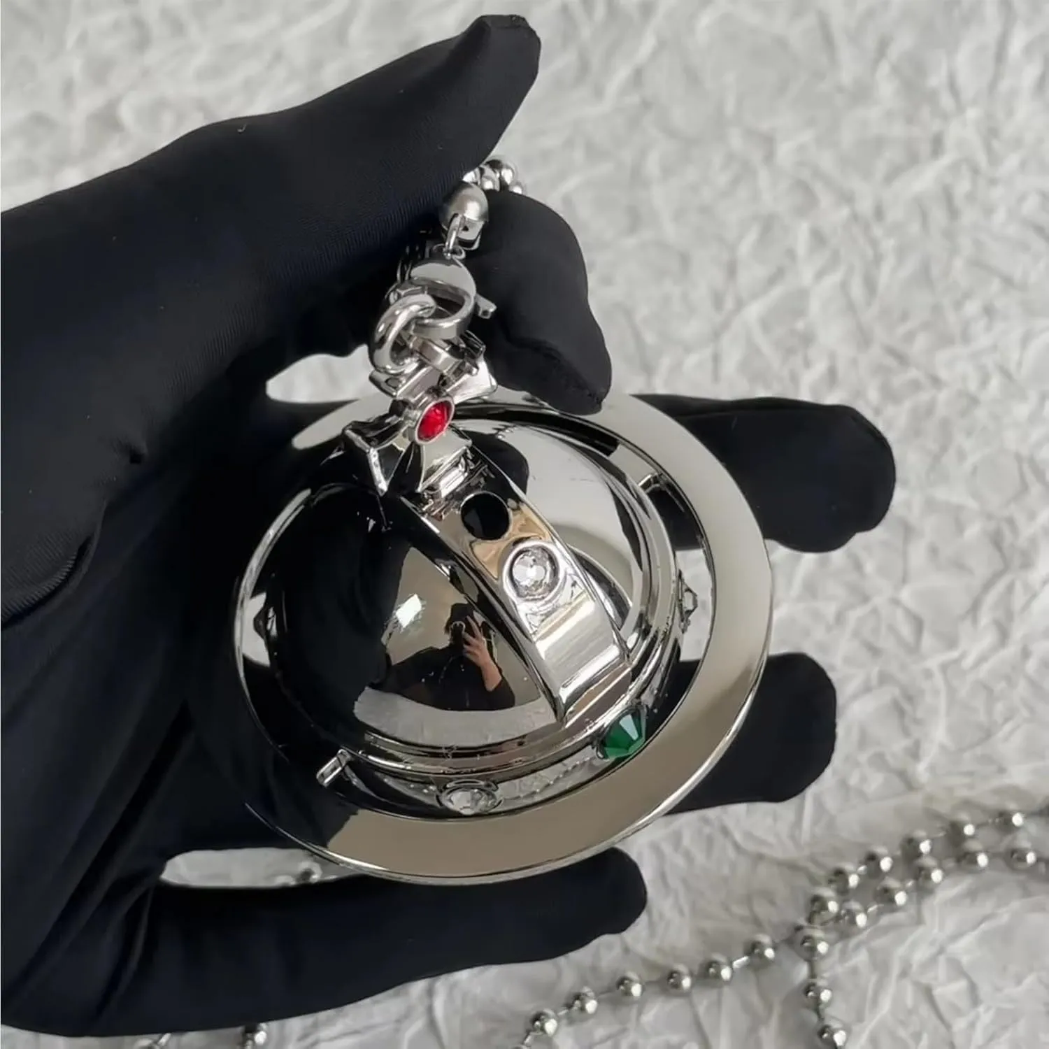 3D Saturn Orbit Necklace with Refillable Vintage Butane Lighter - Durable Alloy Inflatable Lighter Included (Fuel Not Included)(#2)