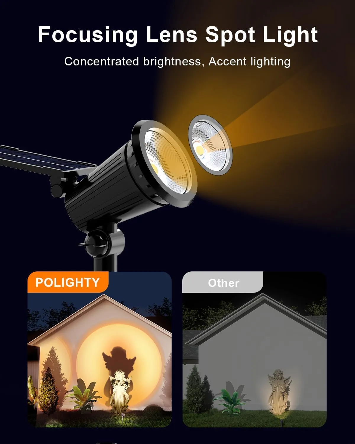 4 Pack Solar Powered Spotlights Outdoor Waterproof Ultra Bright Sunset Spot LED Lights for Tree, Flag, Lawn, Statue, Pool, Outside Landscape Uplighting for Garden, House, Wall, Yard, Warm White