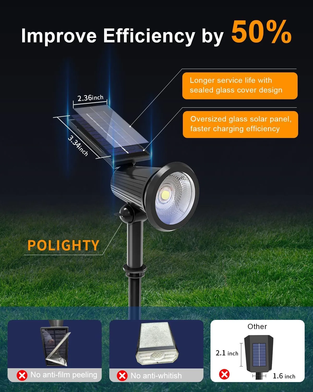 4 Pack Solar Powered Spotlights Outdoor Waterproof Ultra Bright Sunset Spot LED Lights for Tree, Flag, Lawn, Statue, Pool, Outside Landscape Uplighting for Garden, House, Wall, Yard, Warm White