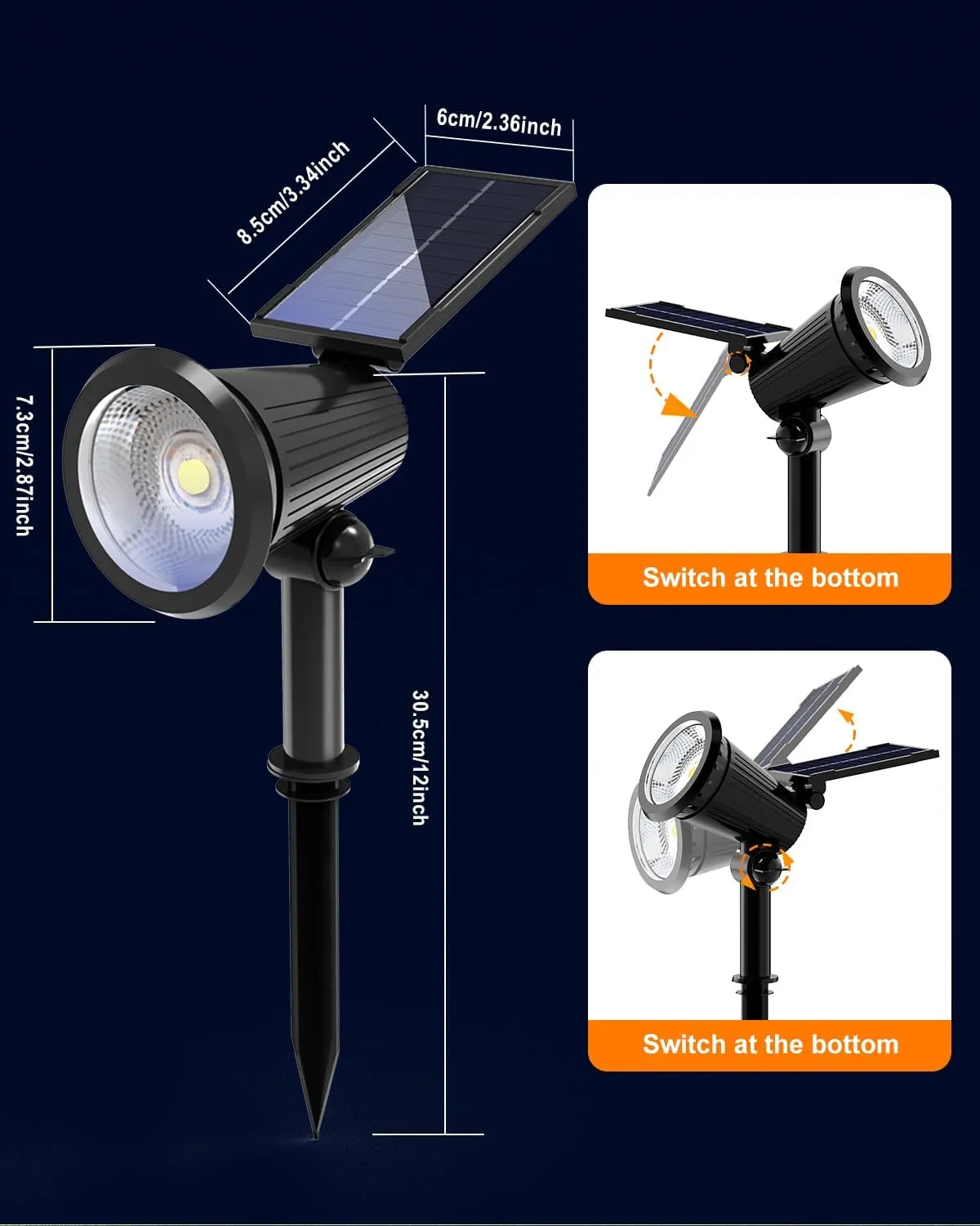 4 Pack Solar Powered Spotlights Outdoor Waterproof Ultra Bright Sunset Spot LED Lights for Tree, Flag, Lawn, Statue, Pool, Outside Landscape Uplighting for Garden, House, Wall, Yard, Warm White