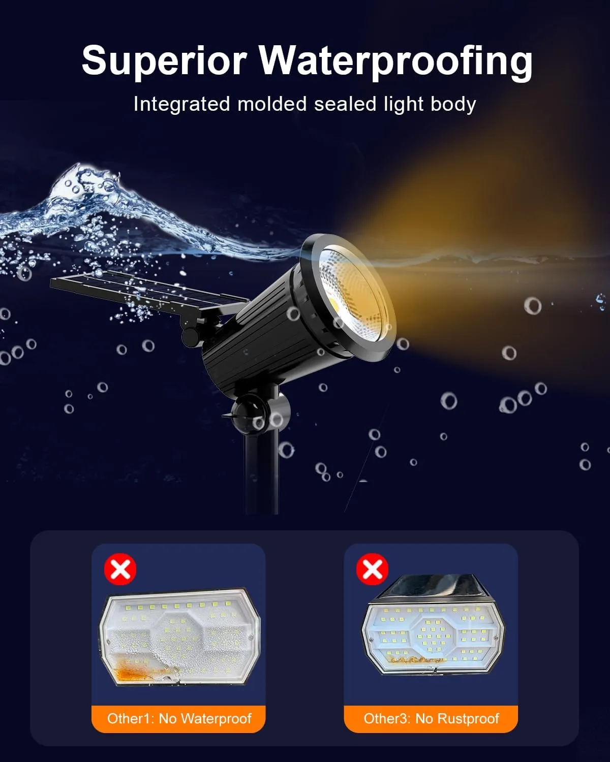 4 Pack Solar Powered Spotlights Outdoor Waterproof Ultra Bright Sunset Spot LED Lights for Tree, Flag, Lawn, Statue, Pool, Outside Landscape Uplighting for Garden, House, Wall, Yard, Warm White
