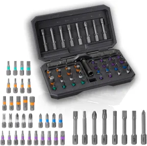 42 in 1 Magnetic Screwdriver Set, DIY Ratchet Screwdriver Set, Multi Bit Magnetic Drive with Ratchet Handle, Portable Compact Repair Tool Kit for Home, Electronics, Furniture, Computer, Bike Repairs