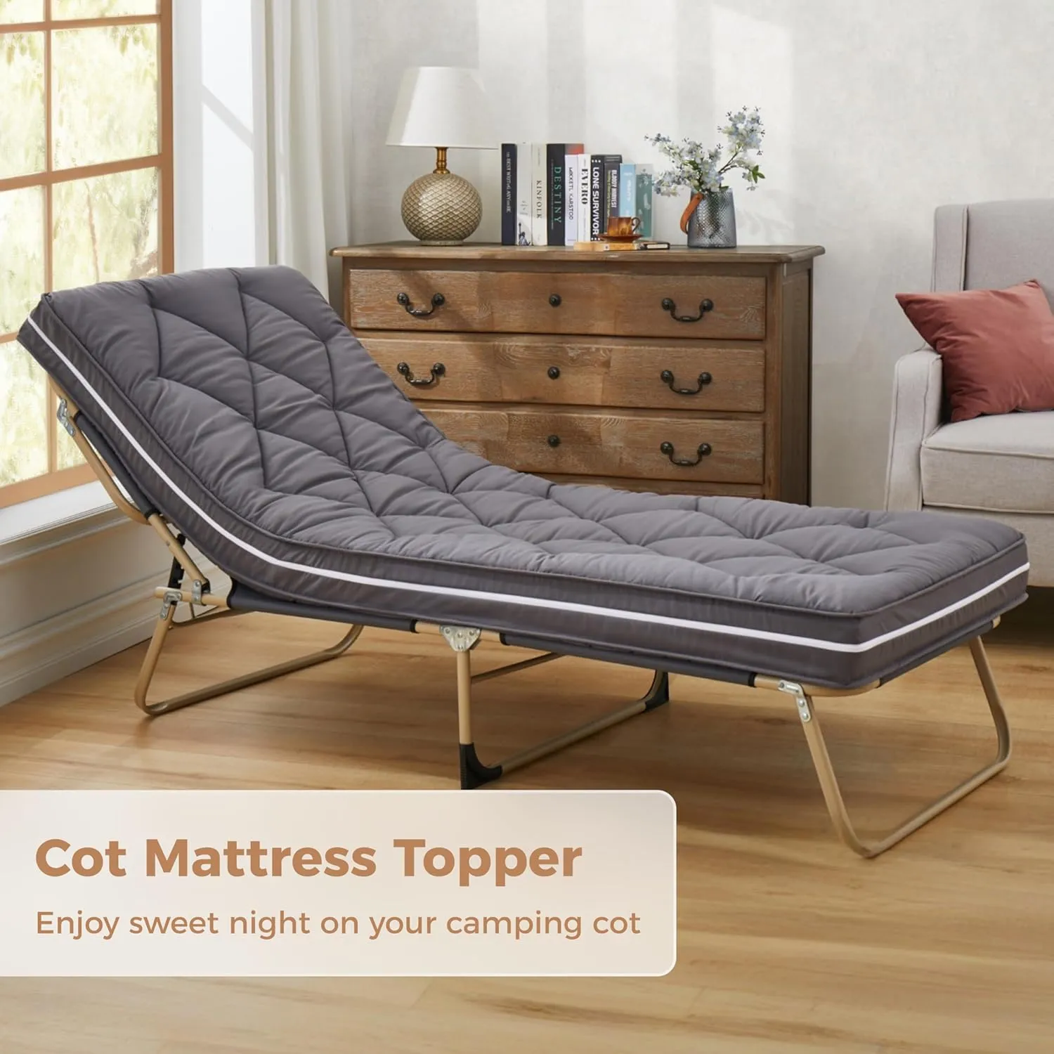 4Inch Twin Floor Mattress,3-Layer Structure Cot Mattress Topper,Gel Memory Foam,Removable Thickened Cover,Portable Roll Up Sleep Pad(75X38X4“)