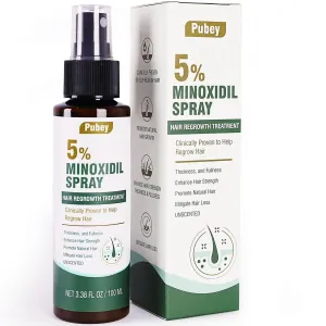 5% Minoxidil for Men, Minoxidil Spray for Women Hair Growth, Beard and Hair Growth Serum, Regrowth Treatment, 3.38 Fl Oz, 2 Month Supply
