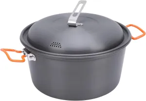 5.0L Camping Pot, Aluminum Hanging Pot for 6-8 Person, Lightweight Cookware, Portable Picnic Cookware Kit for Outdoor Hiking, Barbecue, Cooking, Boiling, Steaming, Grilling