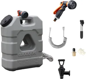 5.5 Gallon Portable Water Containers with Pump and 8 Modes Sprayer, Multifunction Water Container for Camping Shower, Off Road Shower, Outdoor Hiking, Picnic, Gray