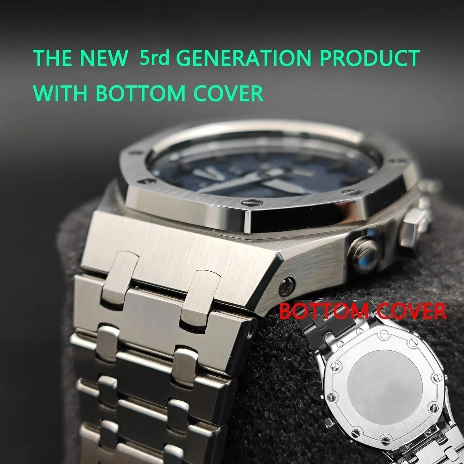 5rd With Bottom Cover MOD Kit For GA2100CA-8A Metal Watch Case Watchband 316 Stainless Steel Modified Accessories Bezel Bracelet Strap
