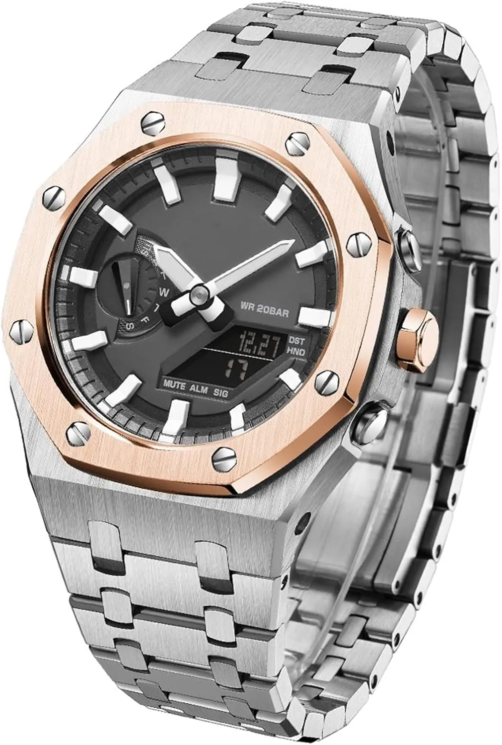 5rd with Bottom Cover MOD Kit for GA2100STHB-7A Metal Watch Case Watchband 316 Stainless Steel Modified Accessories Bezel Bracelet Strap