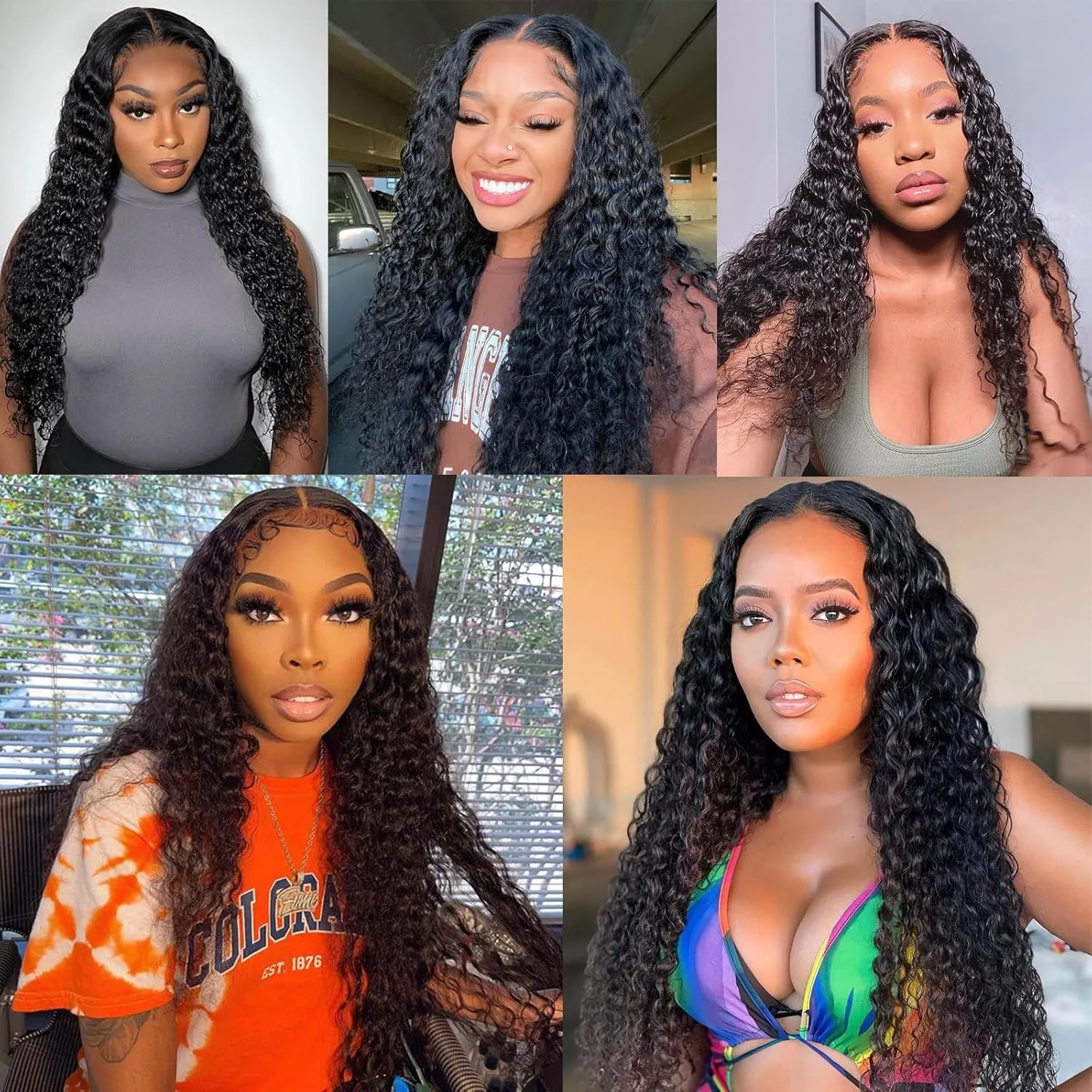 5x5 HD Lace Closure Wigs Human Hair Water Wave Wear and Go Glueless Wigs Pre Plucked Pre Cut Lace Closure Wig For Women 180% Density Curly Closure Wig Nautural Black Super Soft 30 inch