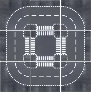 9 Pack Road Base Plates for Building, Road Baseplates 100% Compatible with All Major Brands,Platten for City Sets(10"x10")
