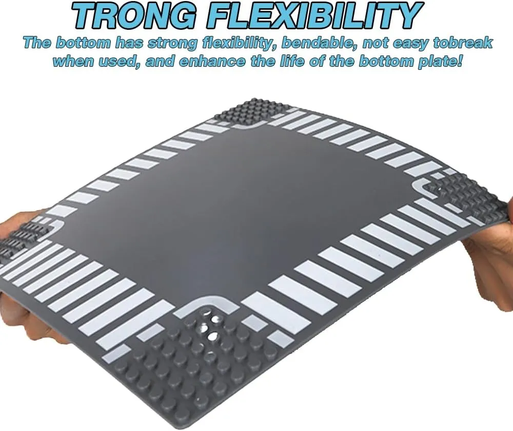 9 Pack Road Base Plates for Building, Road Baseplates 100% Compatible with All Major Brands,Platten for City Sets(10"x10")