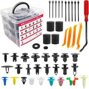 935Pcs Car Retainer Clips Fastener Remover Kit,Car Plastic Rivets Fasteners Push Retainer Kit with 10 Cable Ties and Fasteners Remover for GM Chevy Honda Ford Benz Mazda Nissan Toyota