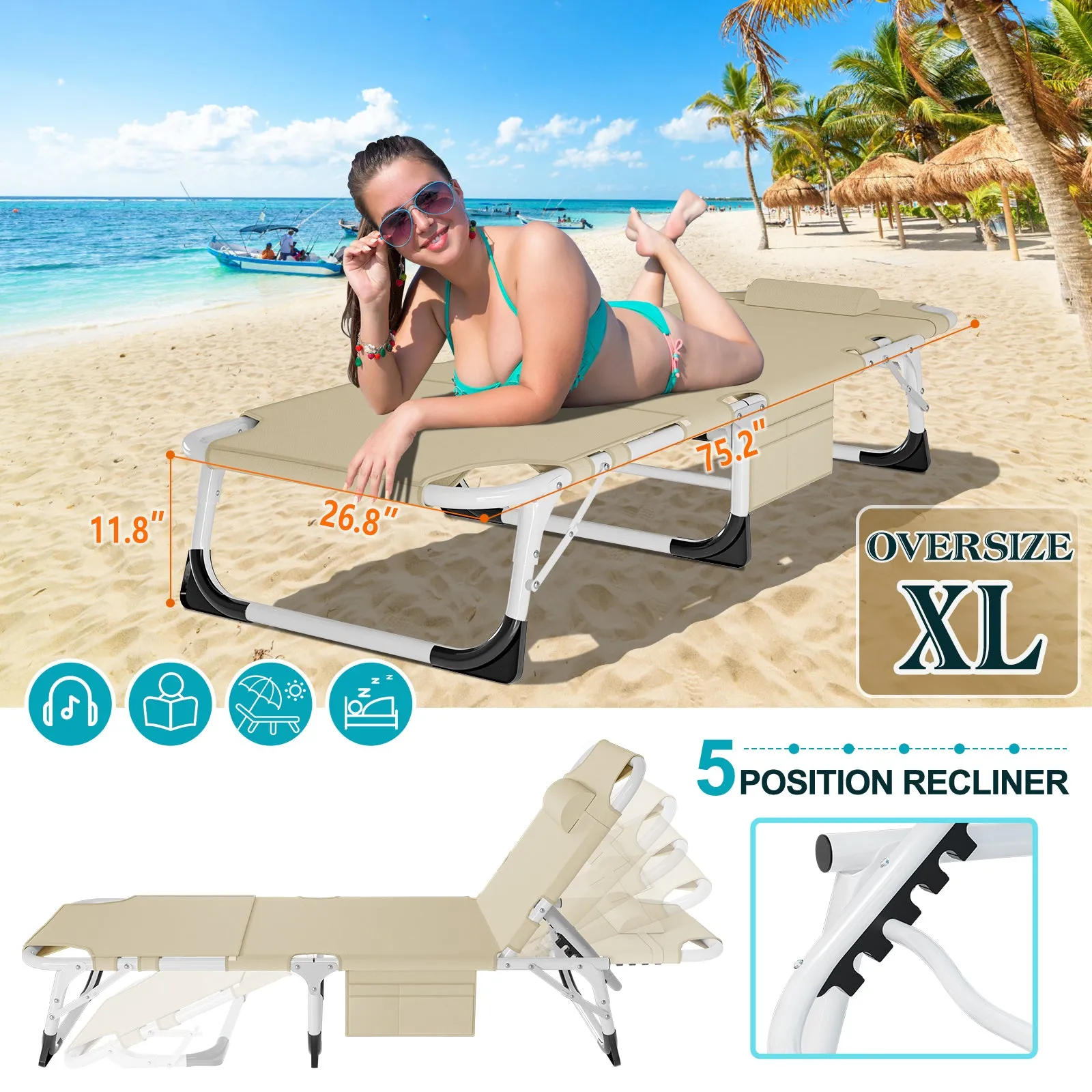 Aboron 3 In 1 Sun Tanning Chair