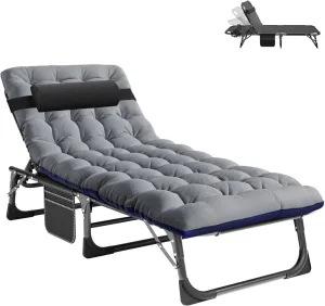 ABORON Folding Camping Cot for Adults, Heavy Duty 3-in-1 Bed for Guest Sleeping, Adjustable Double-Layer 1200D with Mattress & Carrying Bag for Home, Office, Vacation, Hospital Use